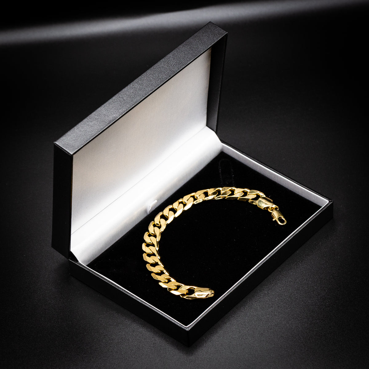 Bling King Gold Curb Bracelet 12mm