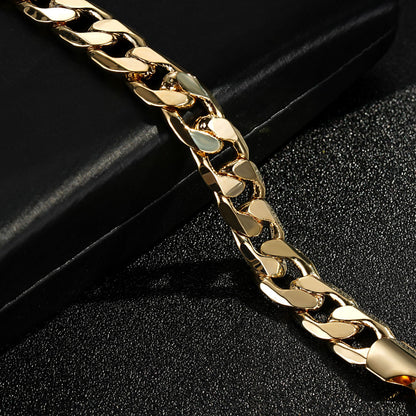 12mm Gold Filled Cuban Link Bracelet, 8 Inches Long