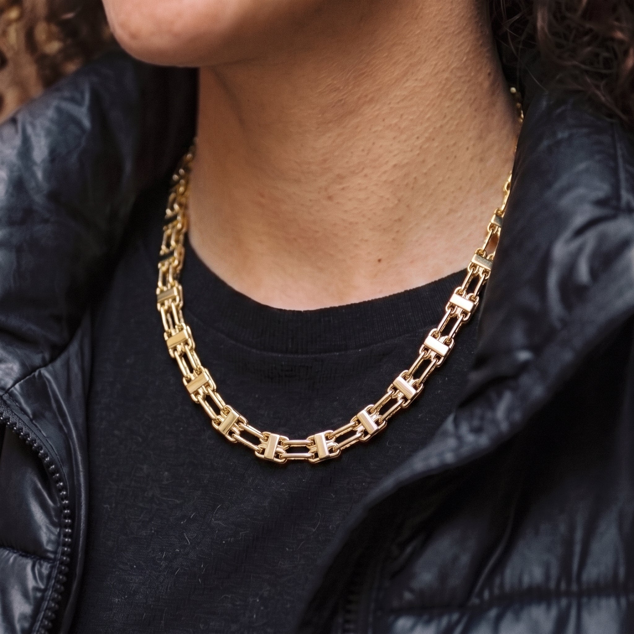 10mm Gold Cage Chain Necklace 36 Inches For Unisex New