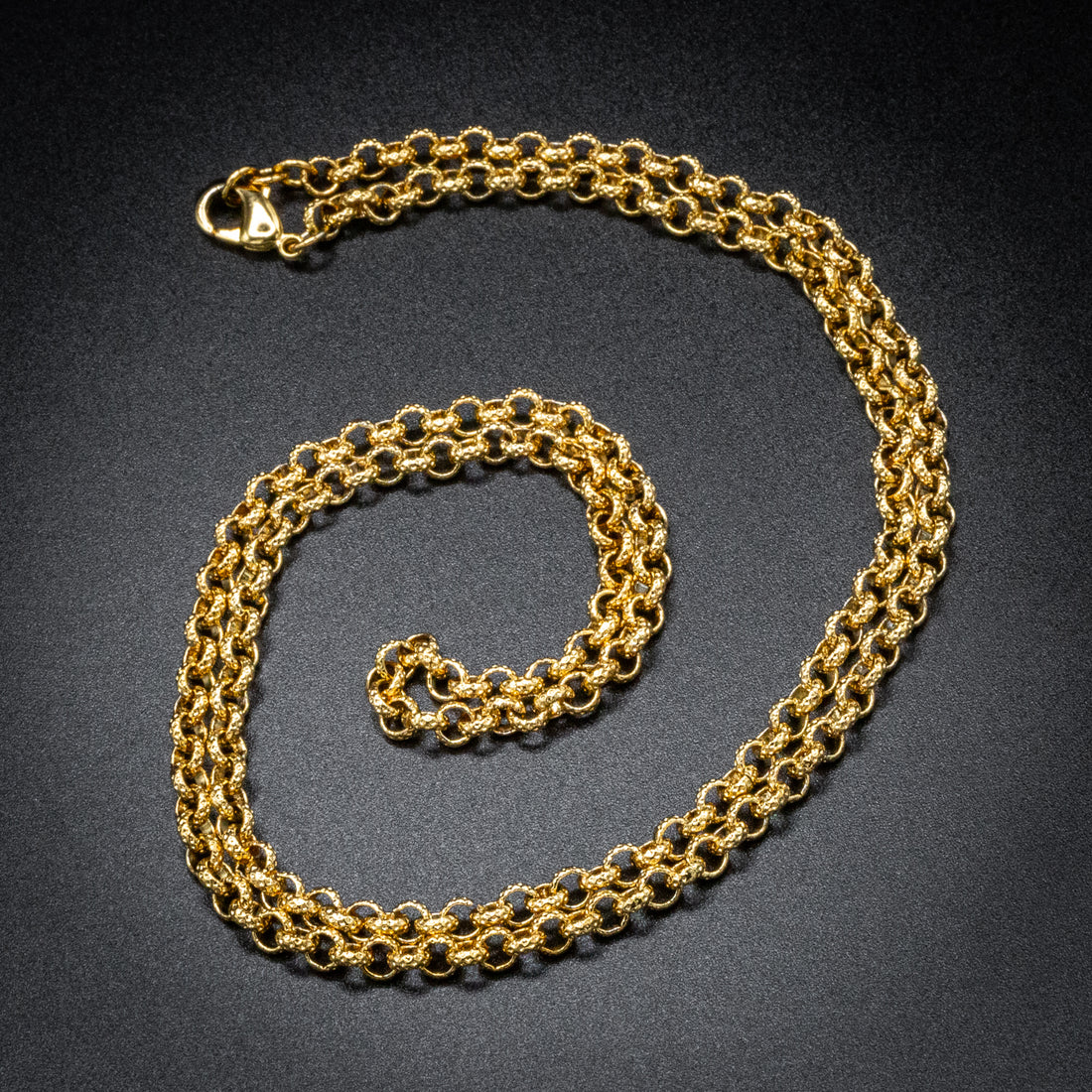 4mm Gold Diamond Cut Pattern Belcher Chain – 24 Inch