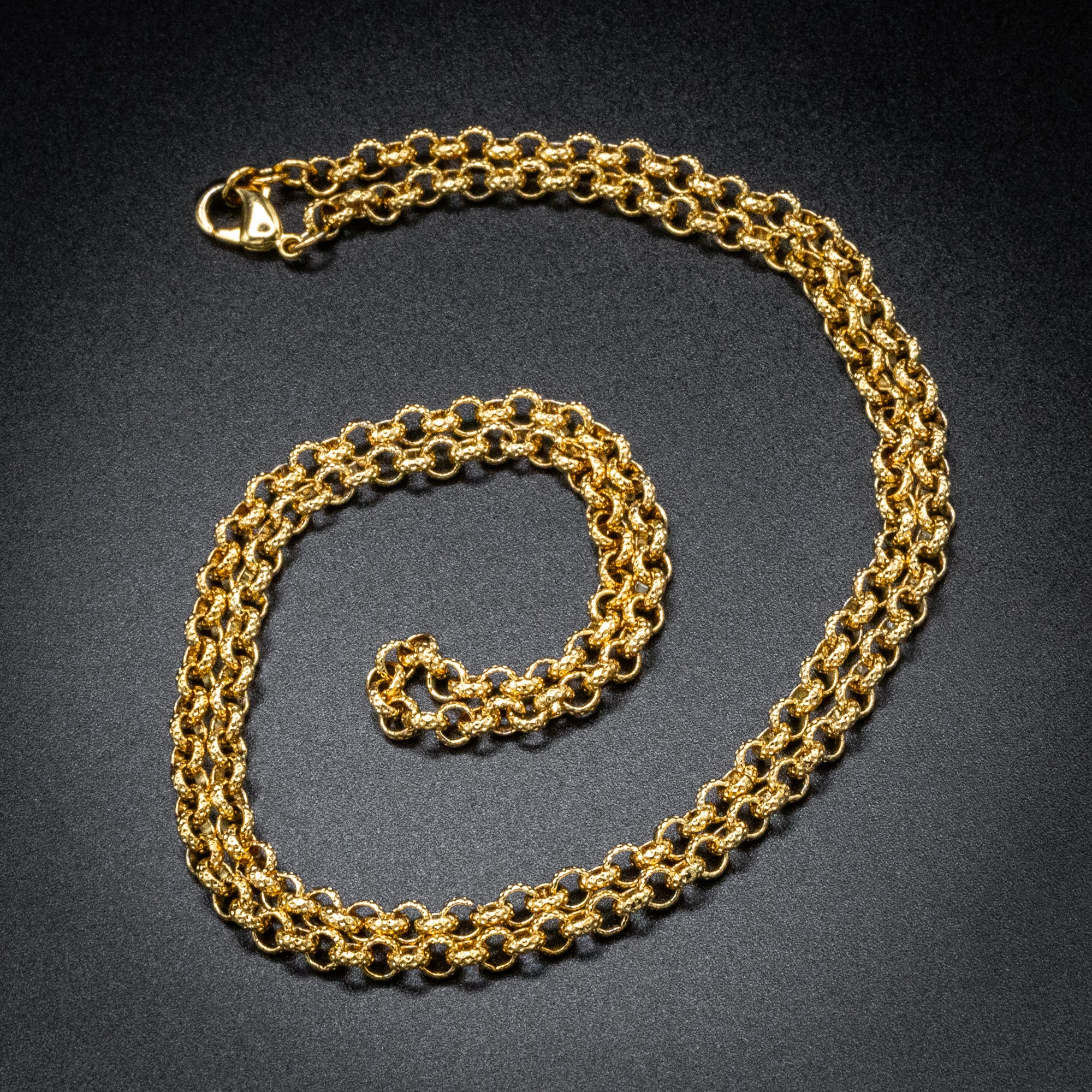 4mm Gold Diamond Cut Pattern Belcher Chain – 24 Inch