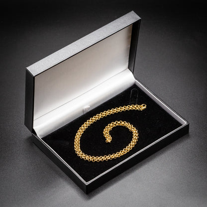 4mm Gold Diamond Cut Pattern Belcher Chain – 24 Inch