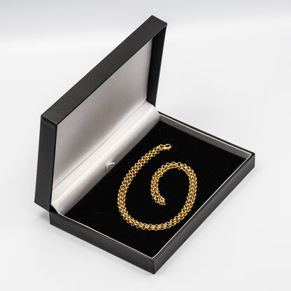 4mm Gold Diamond Cut Pattern Belcher Chain – 24 Inch