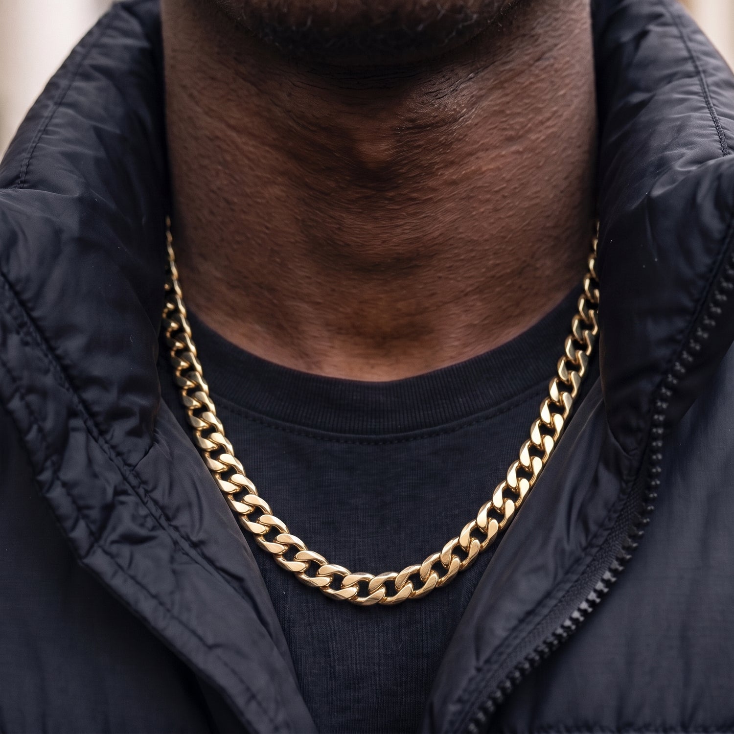 15mm Gold Cuban Link Chain 24 Inches, Heavyweight 206g