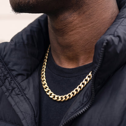 15mm Gold Cuban Link Chain 24 Inches, Heavyweight 206g