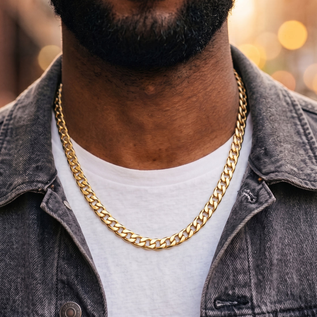 Gold Curb Chain Necklace 6mm