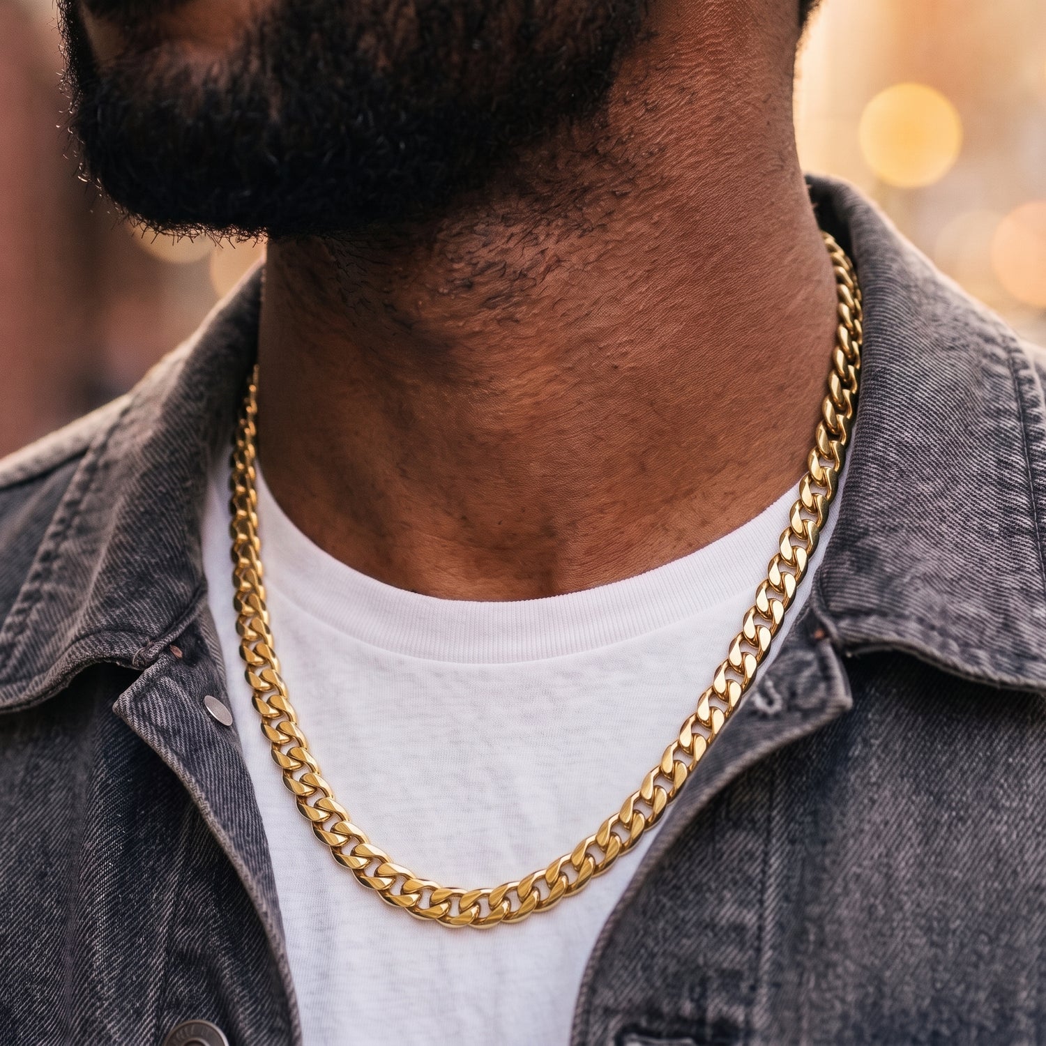 Gold Curb Chain Necklace 6mm