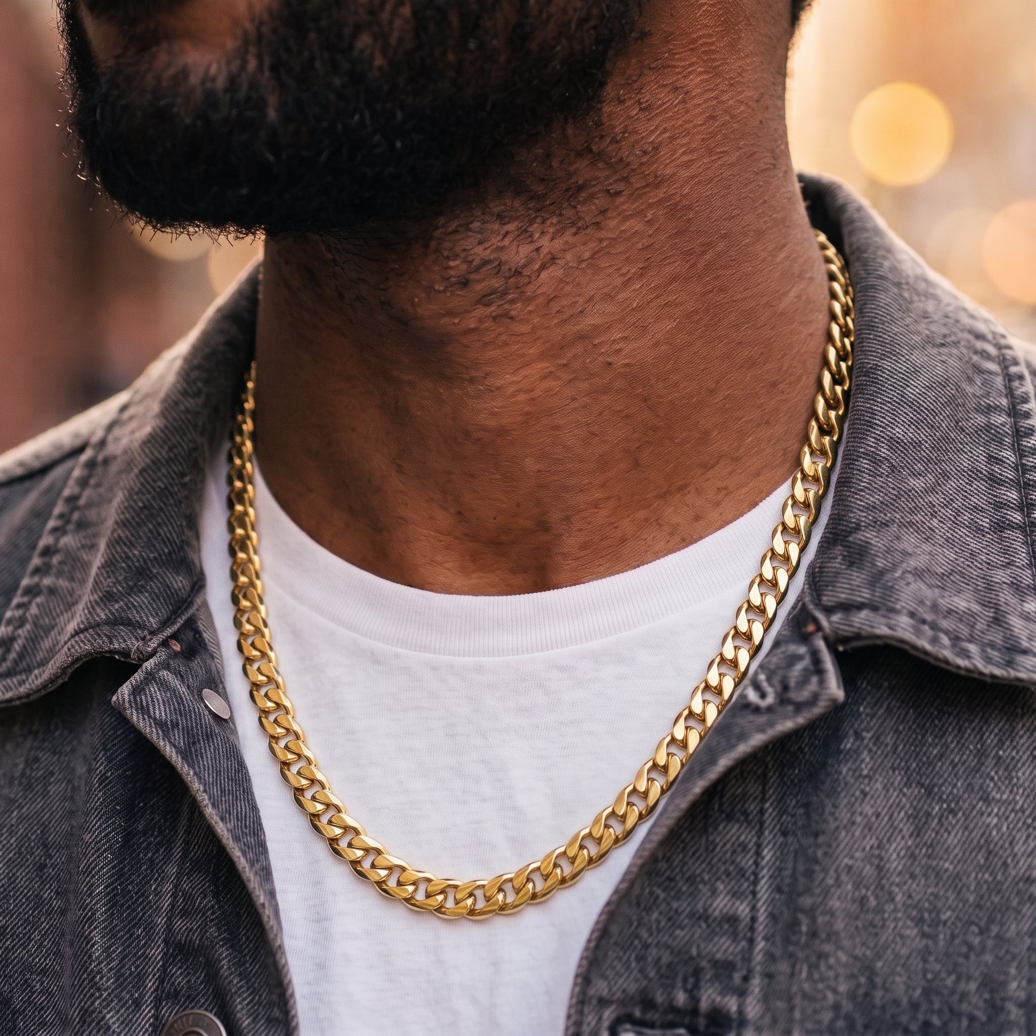 Gold Curb Chain Necklace 6mm