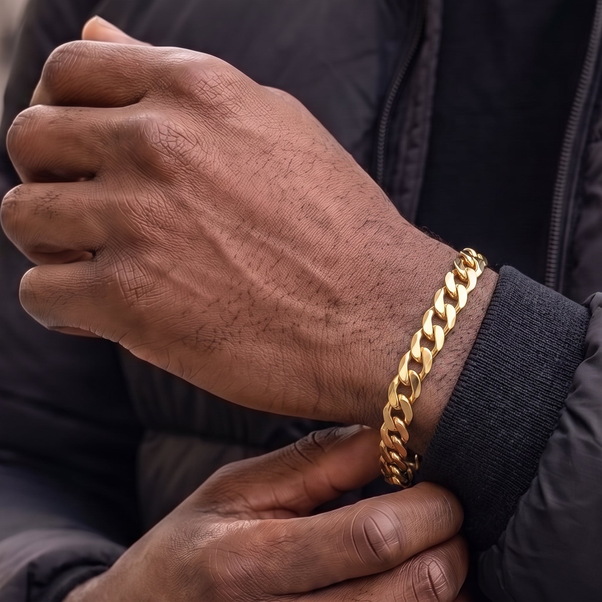 Gold Curb Bracelet 6mm
