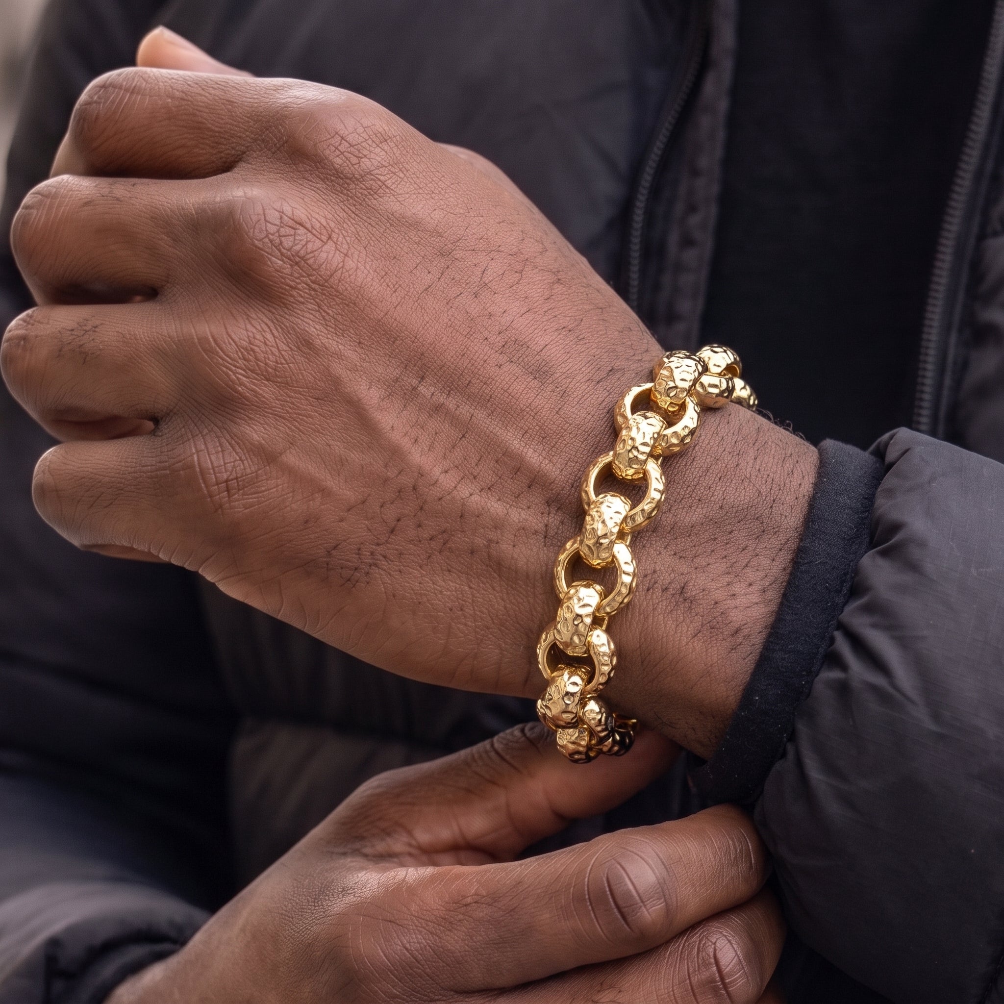 Gold Leopard-Print Belcher Bracelet 15mm
