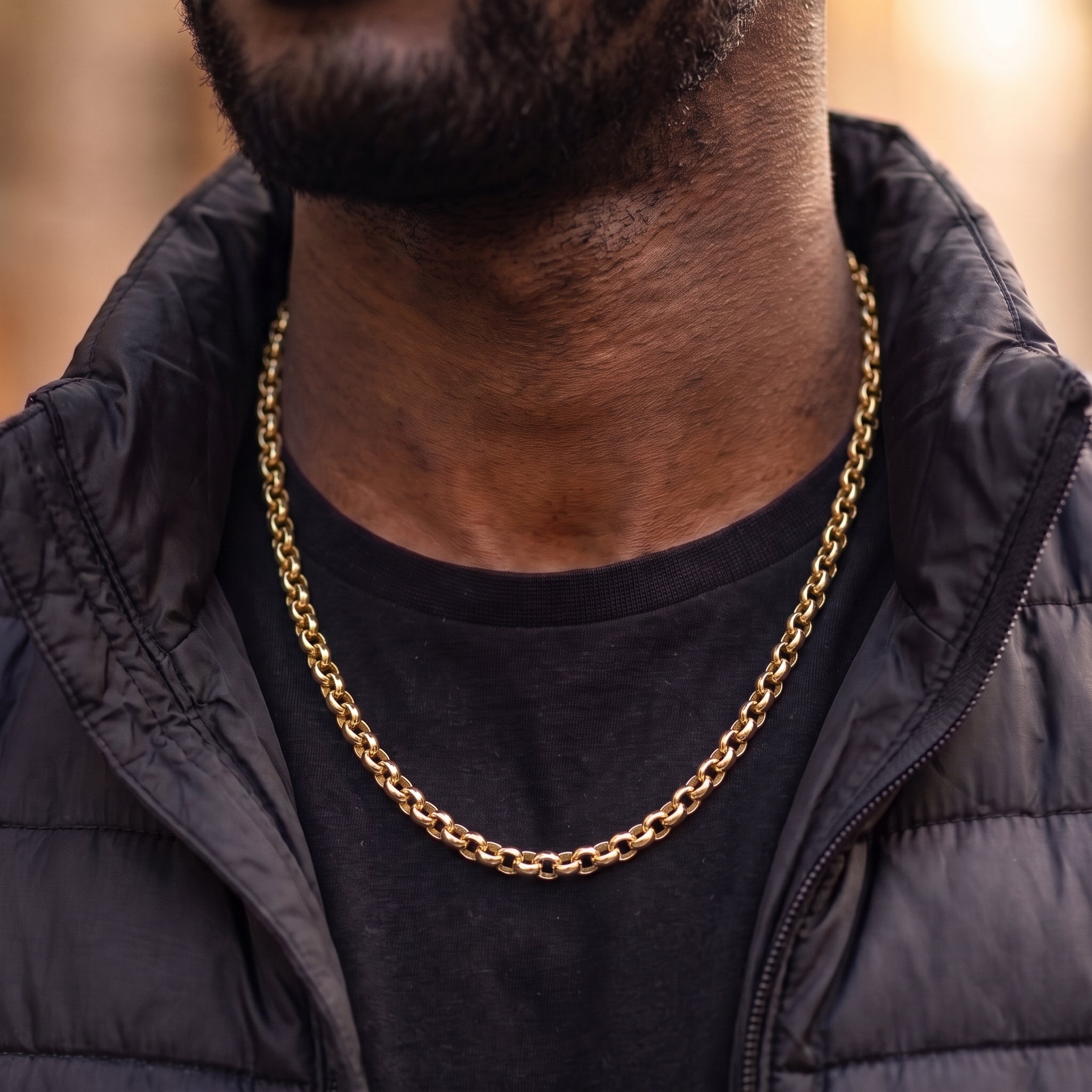 Gold Classic Smooth Belcher Chain 8mm