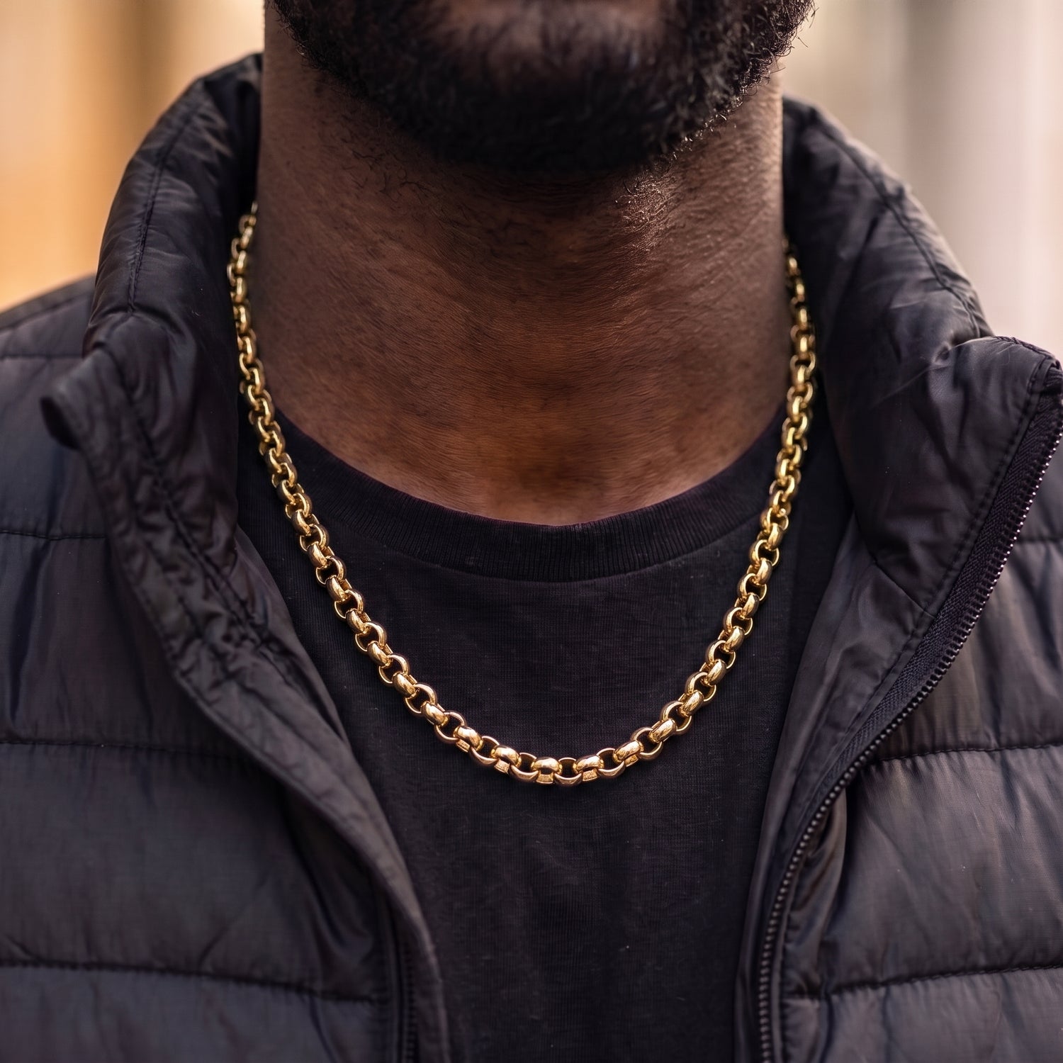 Gold Classic Smooth Belcher Chain 8mm