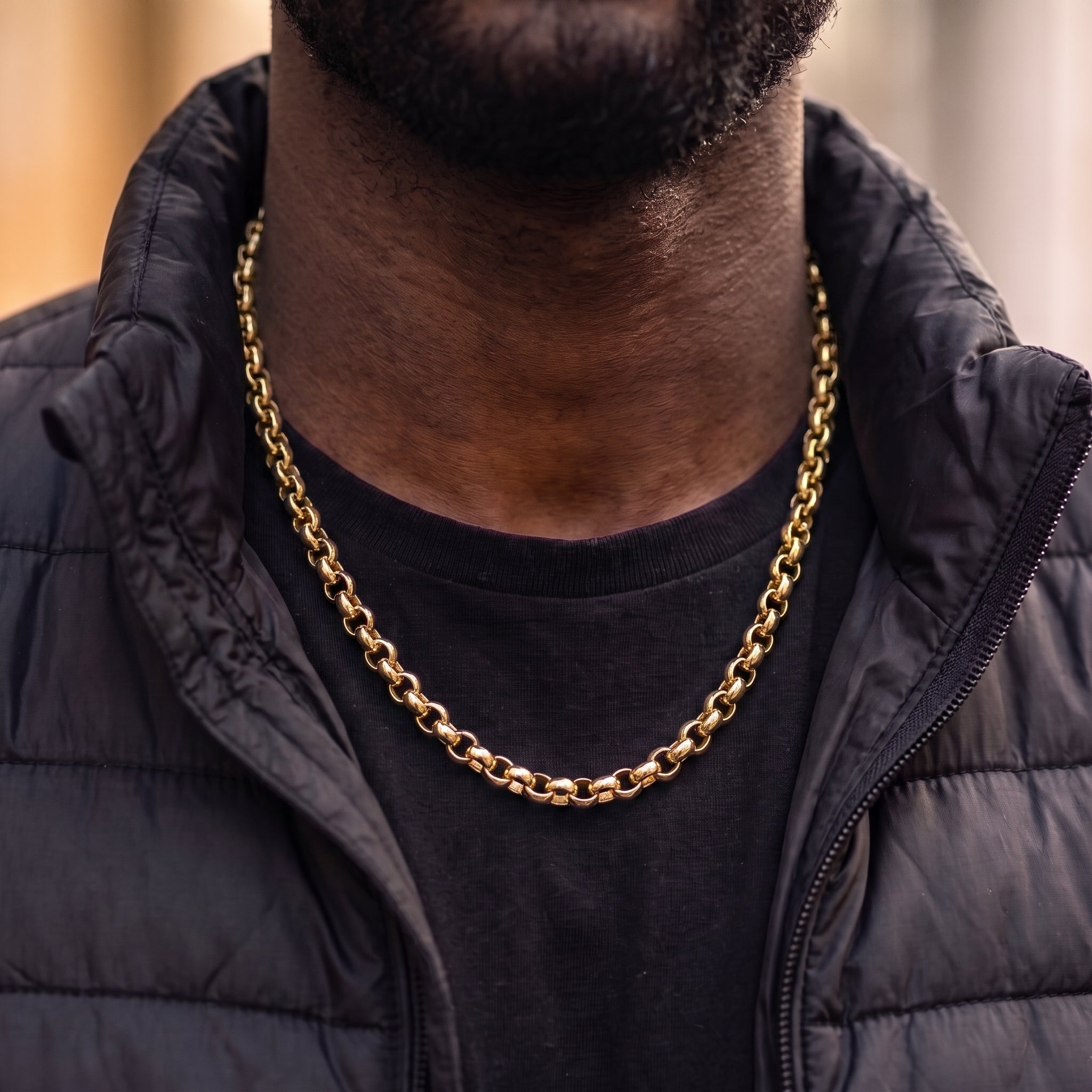 Gold Classic Smooth Belcher Chain 8mm