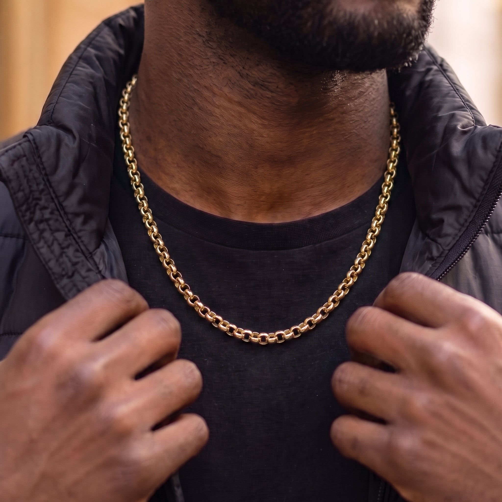 Gold Classic Smooth Belcher Chain 8mm