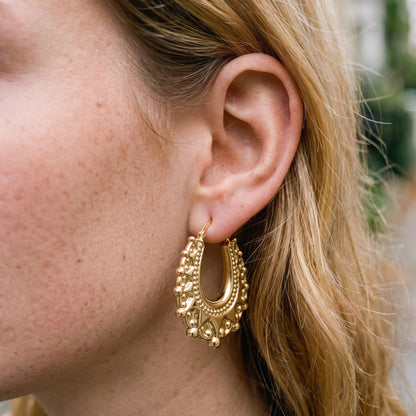 Gold XL Gypsy Creole Earrings 48mm