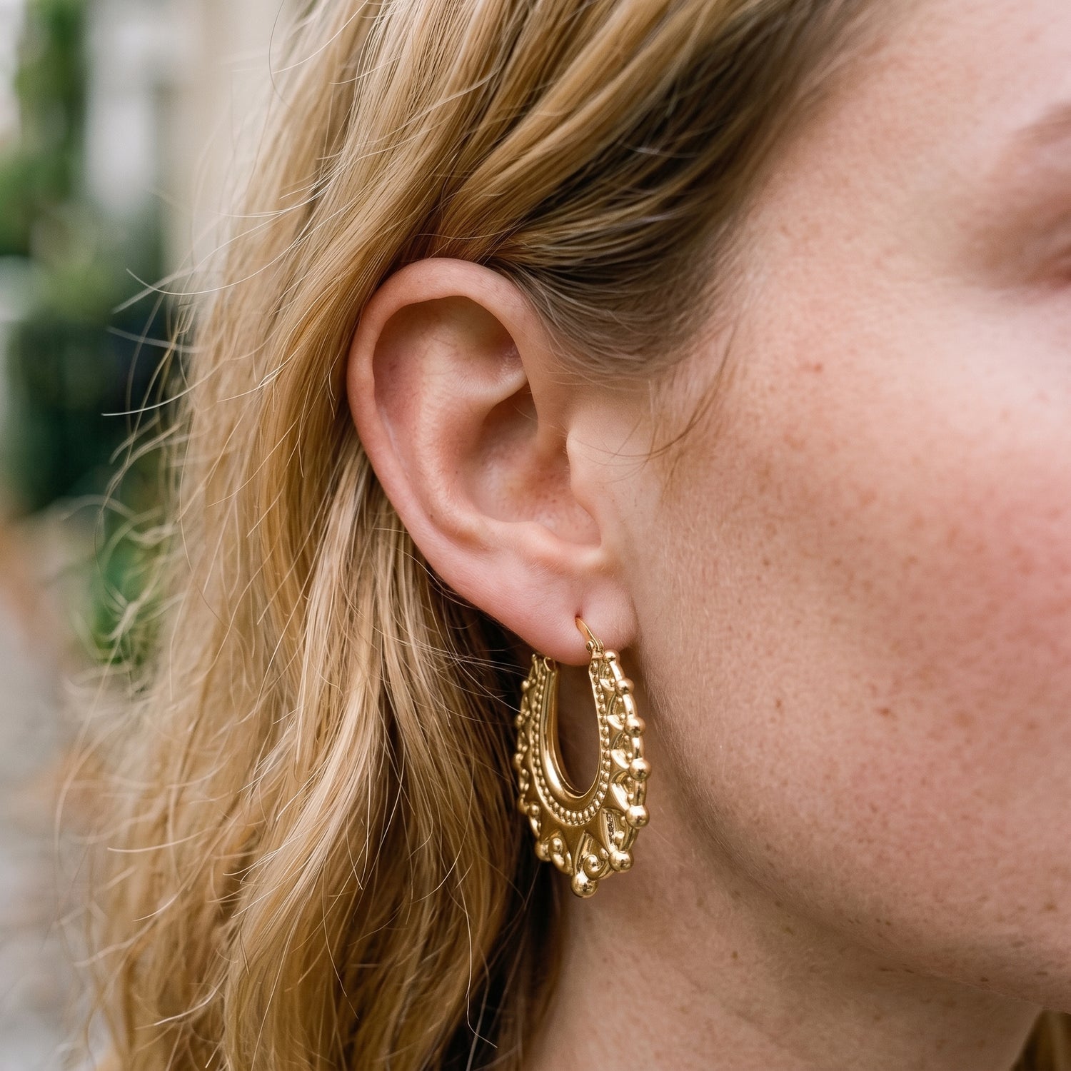 Gold XL Gypsy Creole Earrings 48mm
