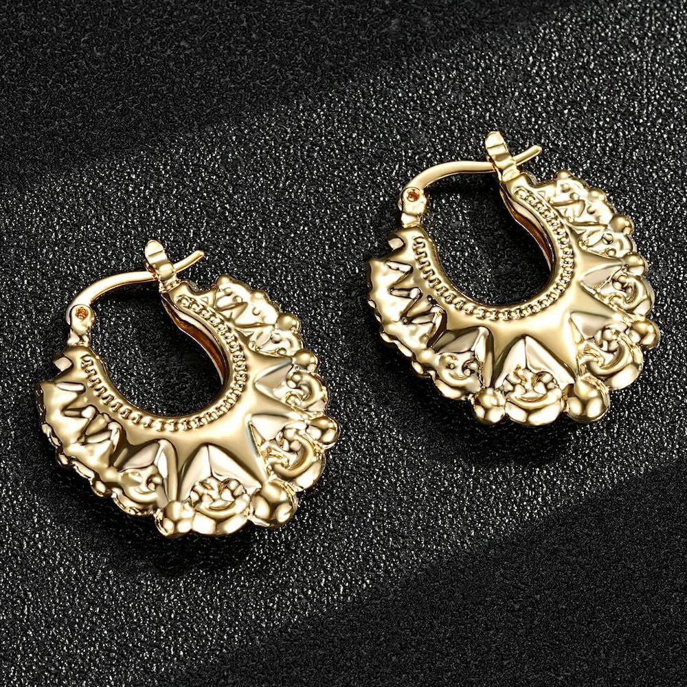 25mm Gold Round Gypsy Creole Earrings