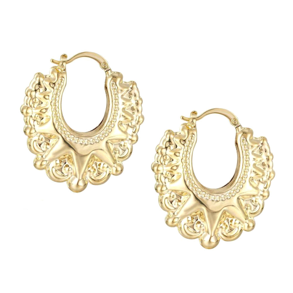 25mm Gold Round Gypsy Creole Earrings