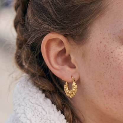 Gold Baby Gypsy Creole Earrings