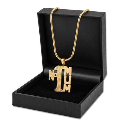 Gold No1 MUM Pendant Necklace 22inches