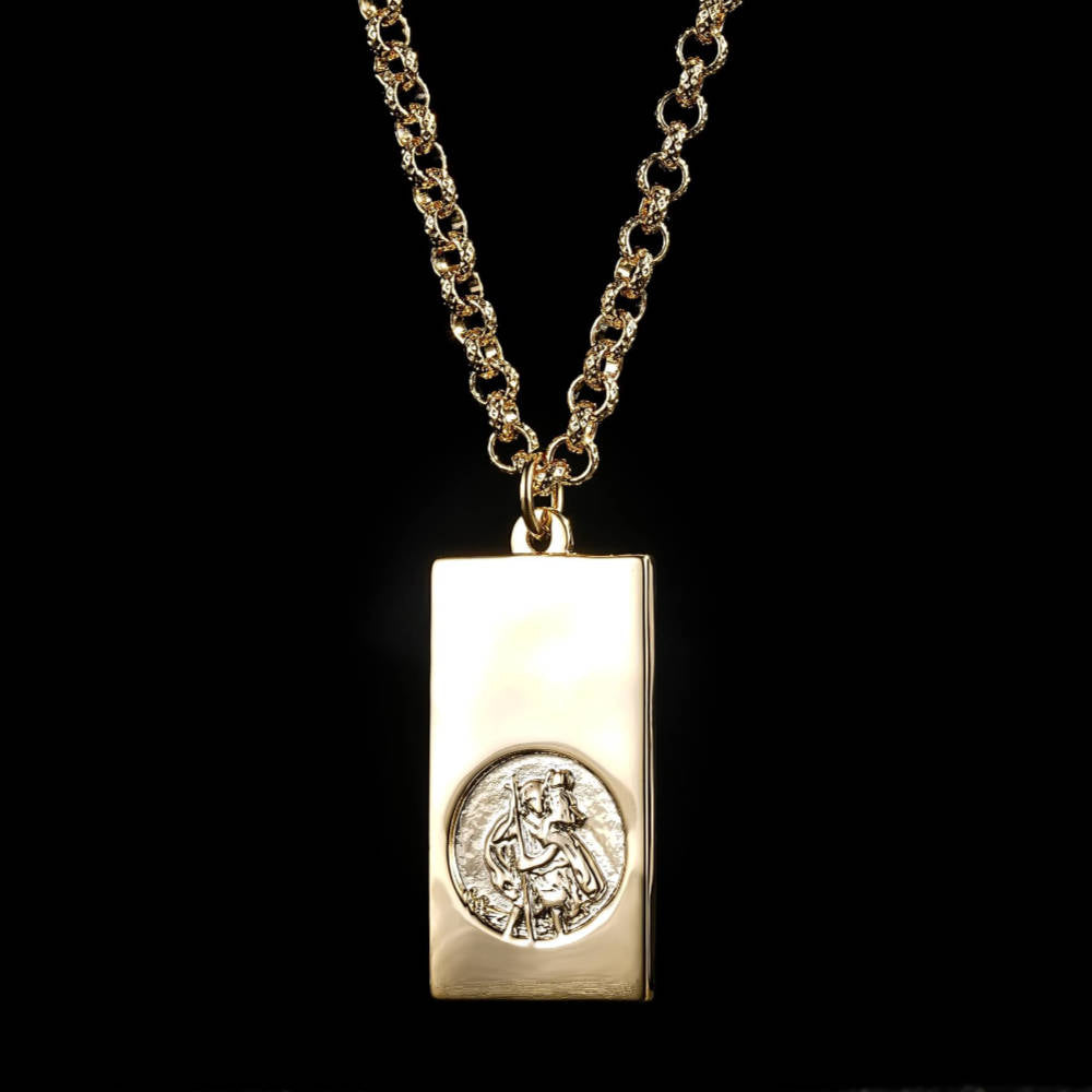 Gold Bonded Chain with St. Christopher Pendant