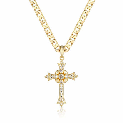 Close-up of Gold Filled Gothic Cross Pendant