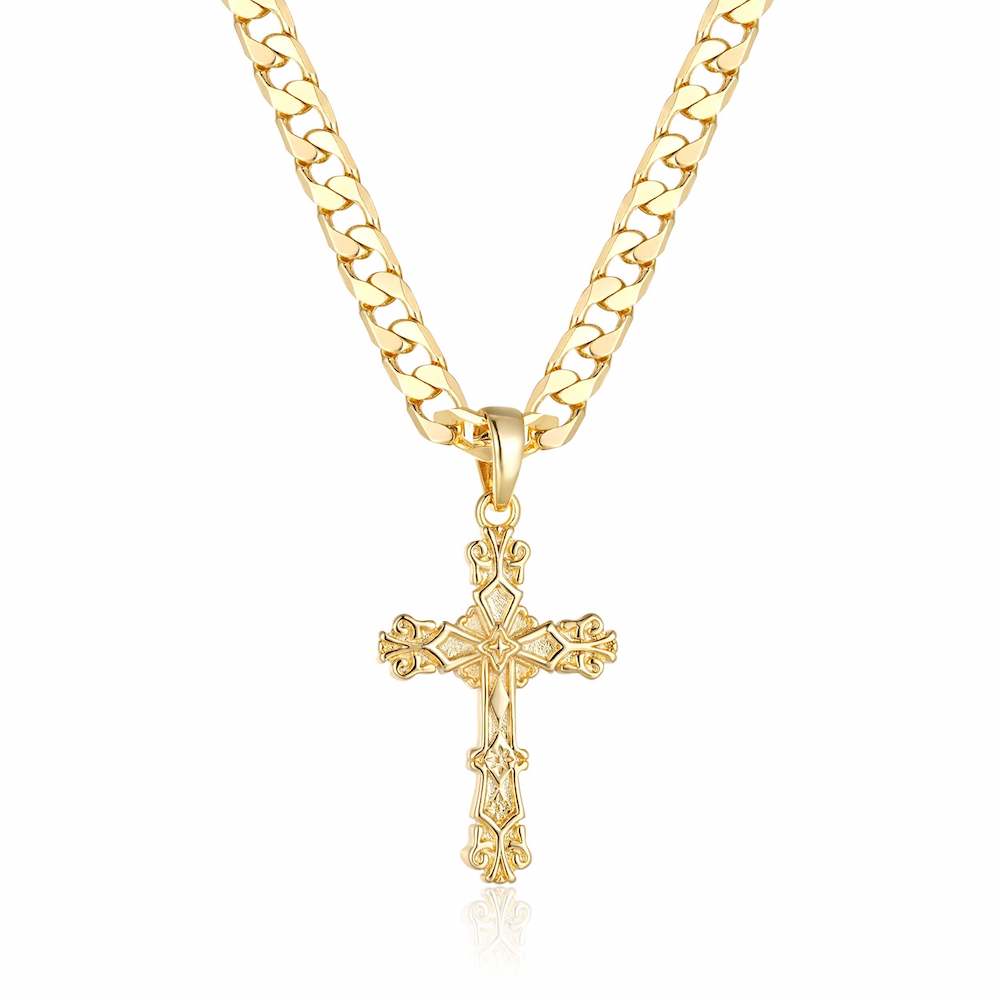 Gold Bonded Chain with Cross Pendant