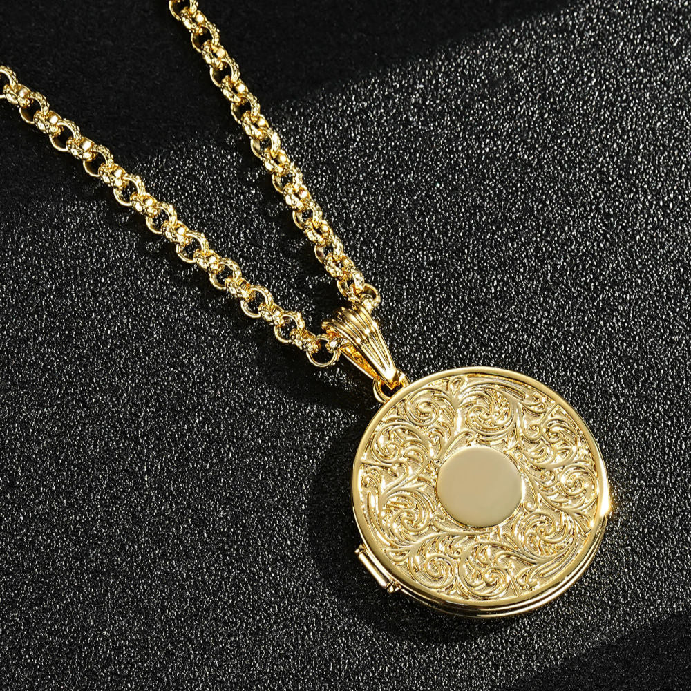 Open Gold Locket Showing Inside