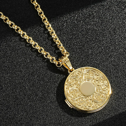 Open Gold Locket Showing Inside