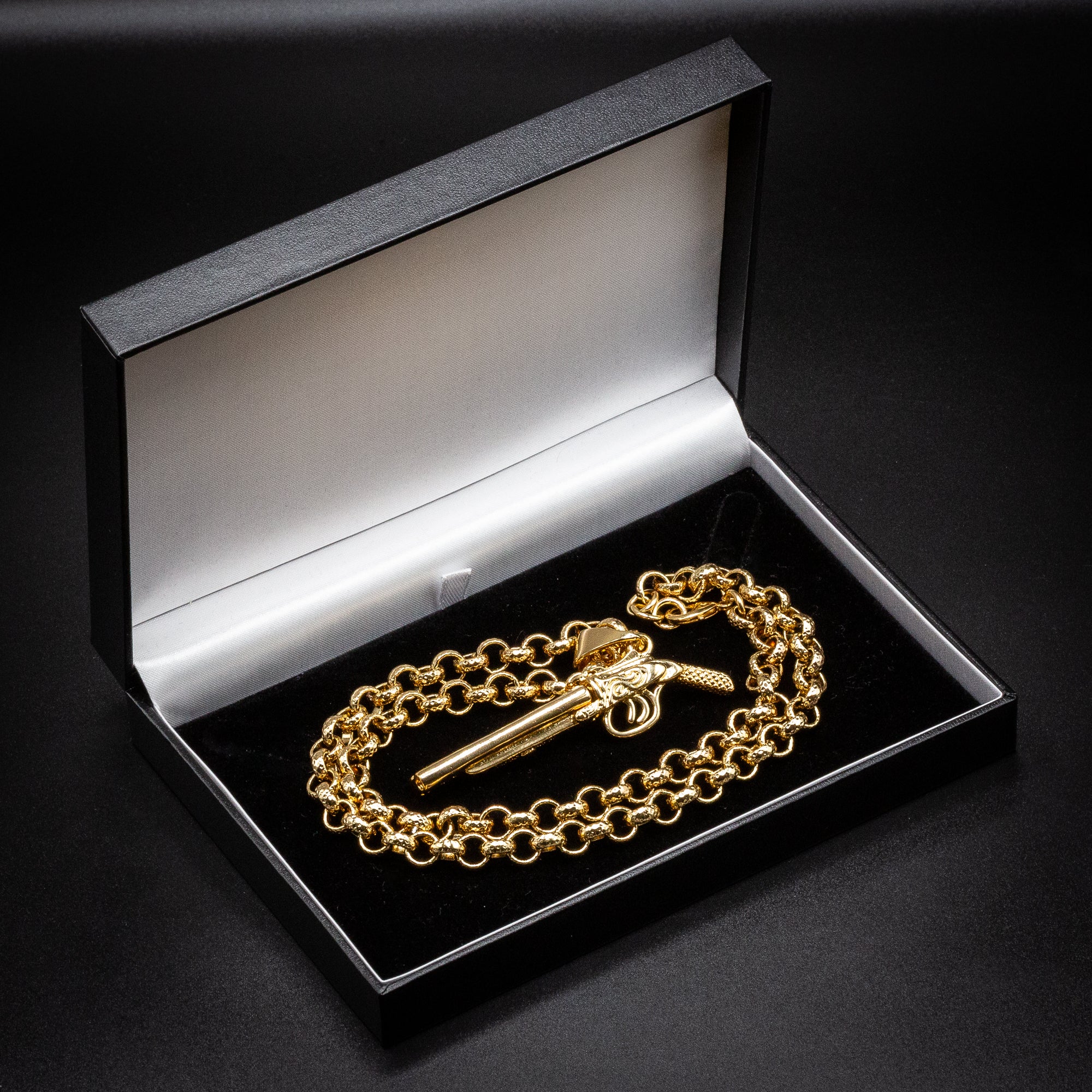 Gold Filled Bonded Double Barrel Shotgun Pendant 24 Inch