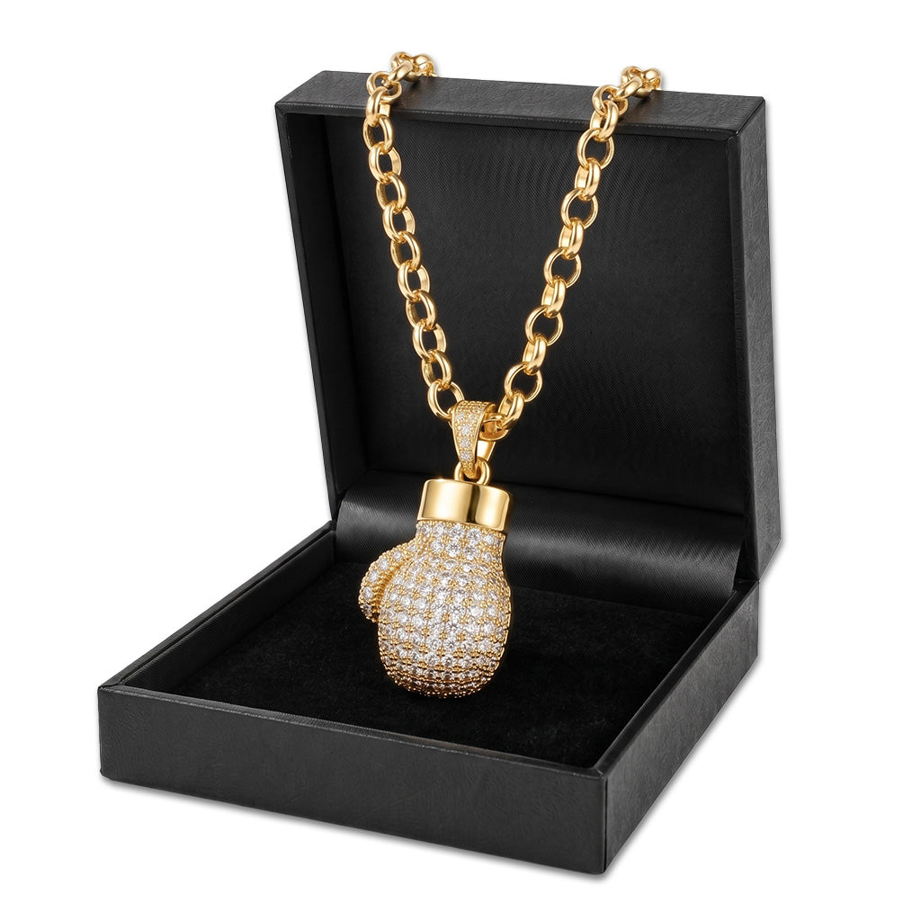 Gold Boxing Glove Pendant Necklace