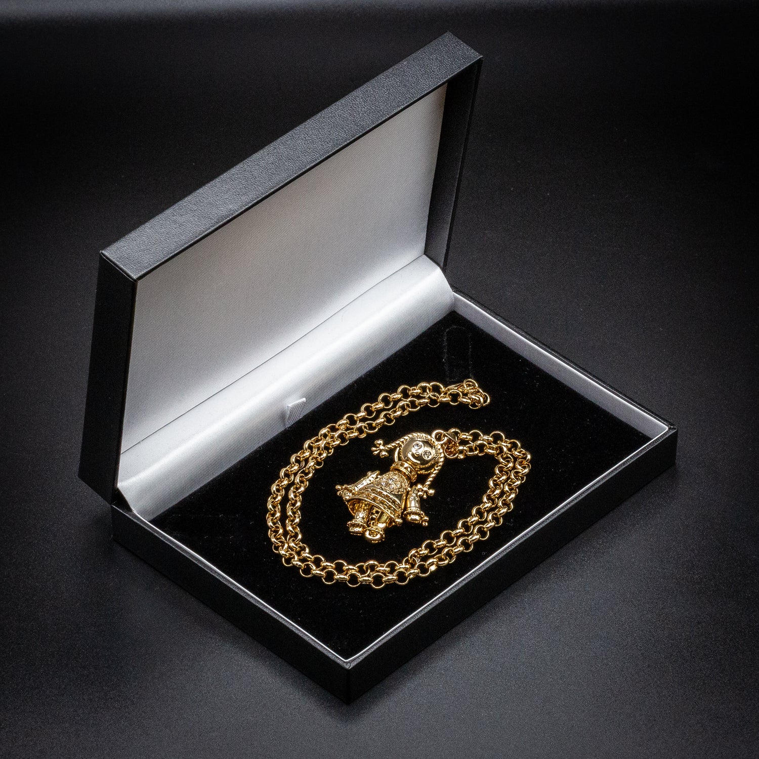 New Gold Heart Rag Doll Pendant Stones 22 Inch 5.5mm Belcher Chain