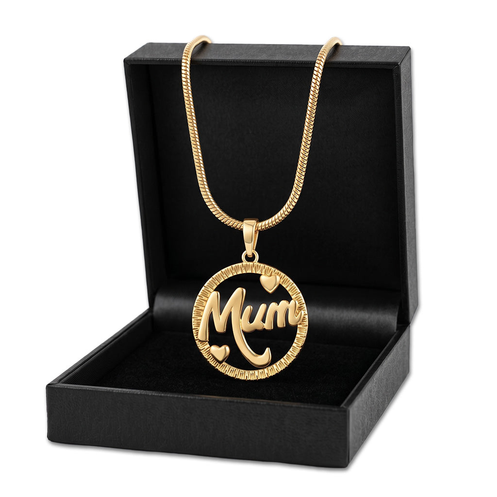Gold MUM Pendant Necklace 22inches