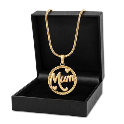 Gold MUM Pendant Necklace 22inches