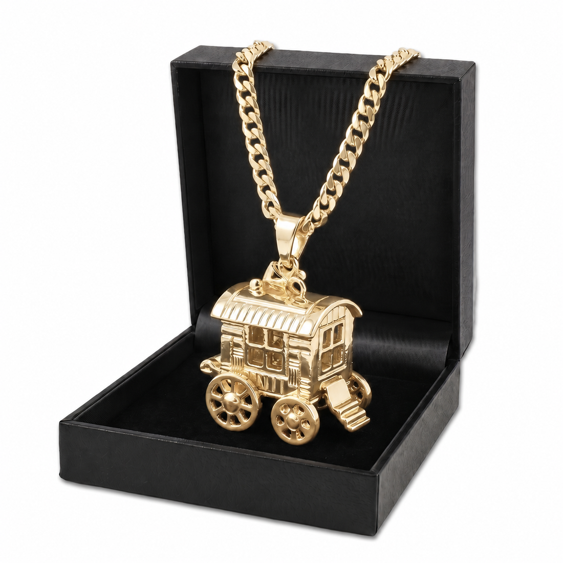 Gold Gypsy Caravan Pendant Necklace 20inches