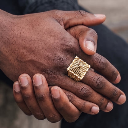 Gold Pyramid Ring