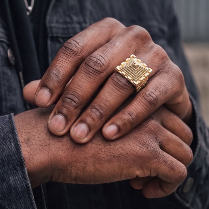 Gold Pyramid Ring