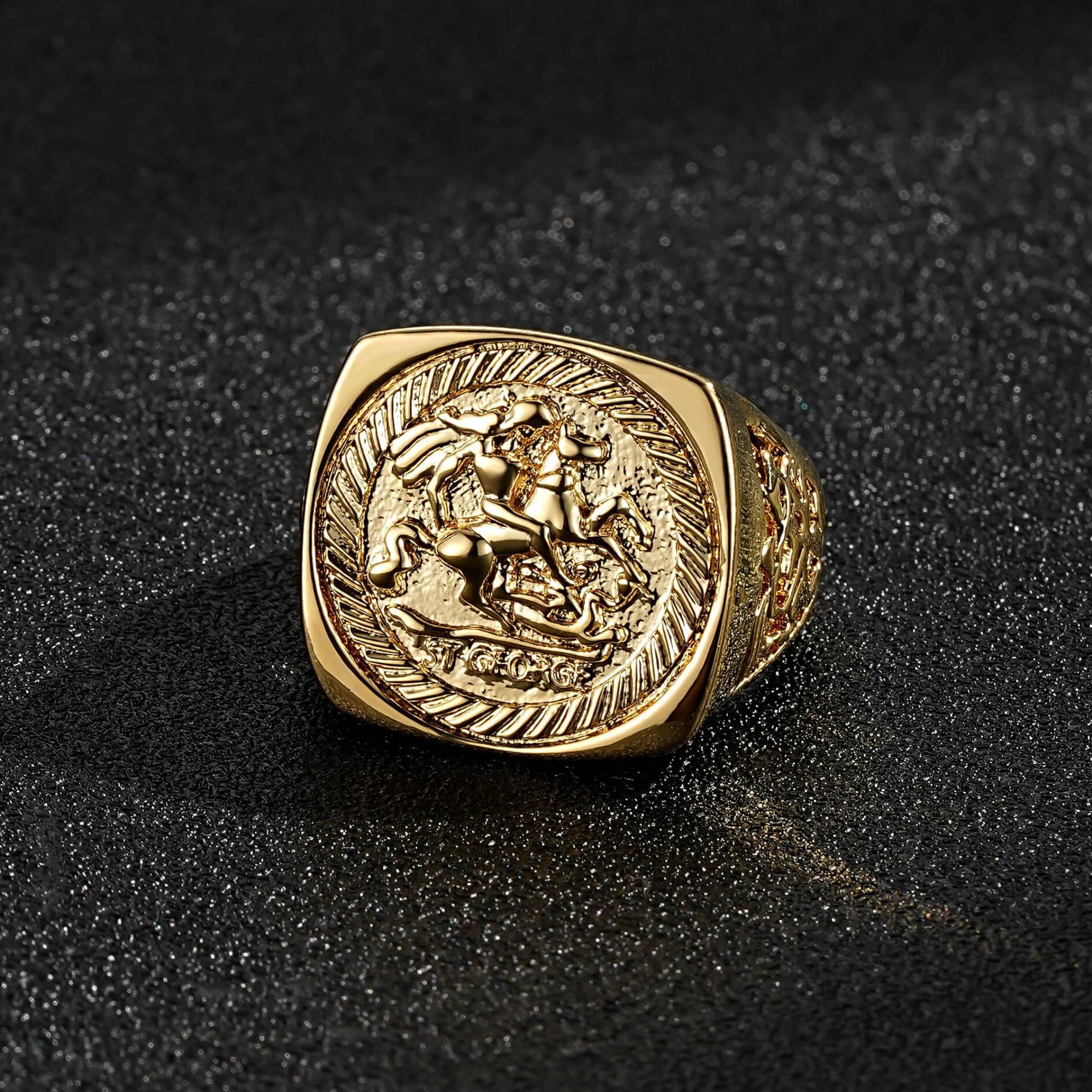 dragon slayer ring in 9ct gold-filled material