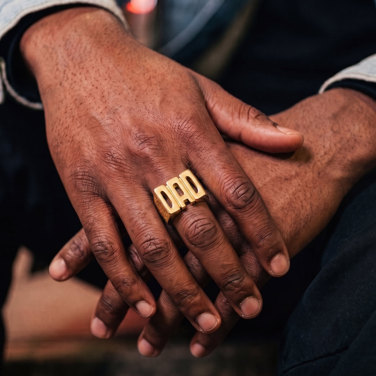 Gold Best Dad Ever Ring Barked