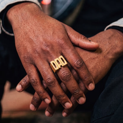 Gold Best Dad Ever Ring Barked