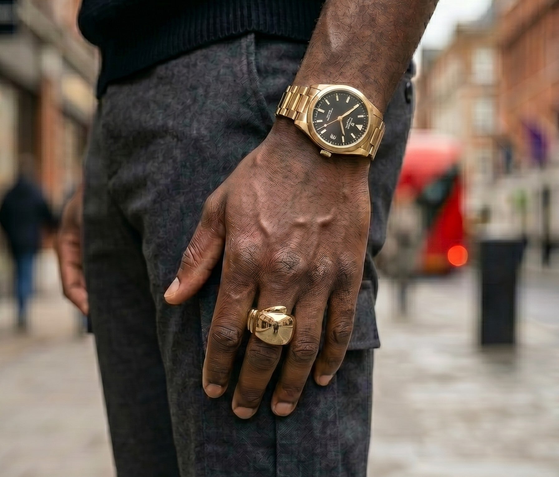 Gold Heavy Boxing Glove Signet Ring