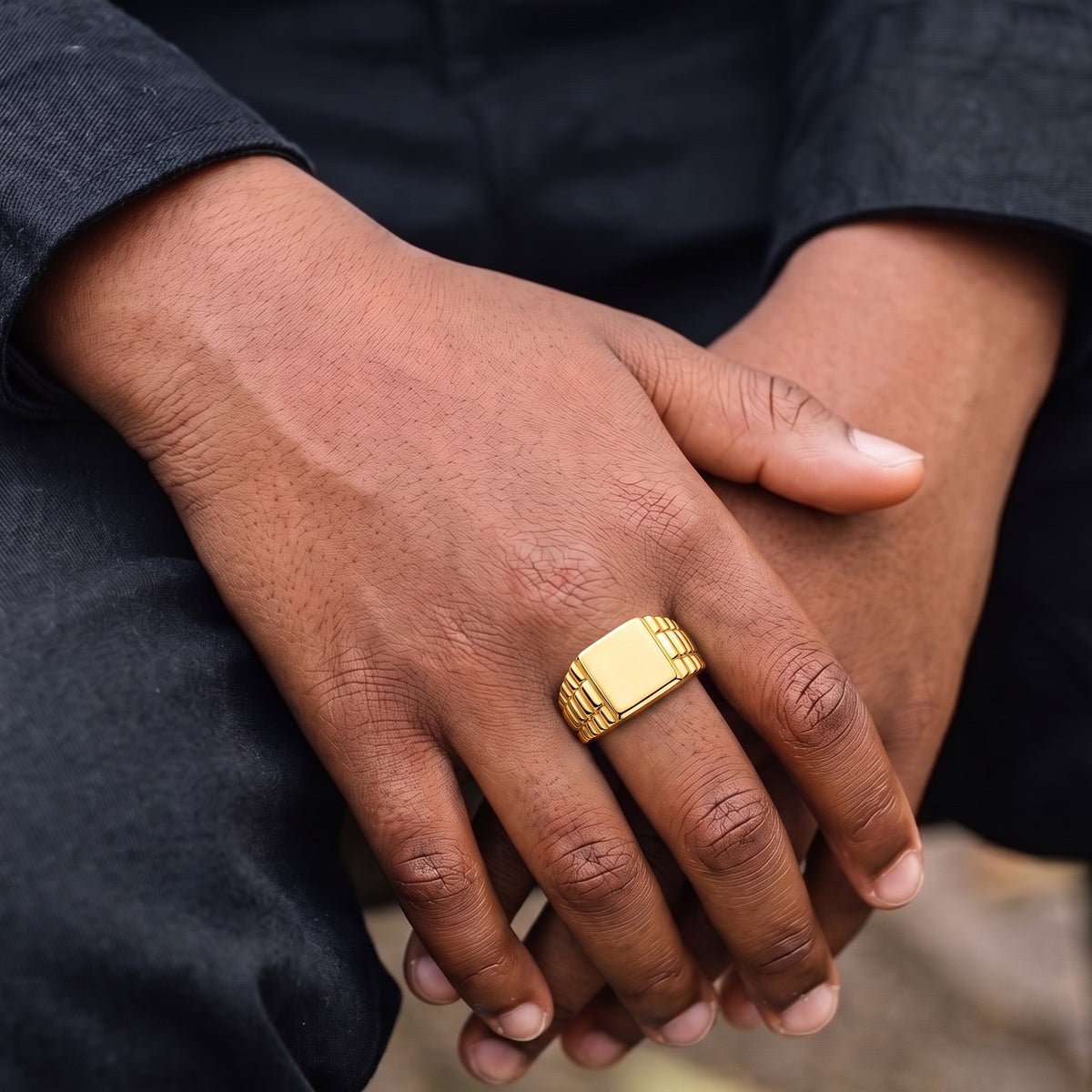 Gold Watch Link Ring