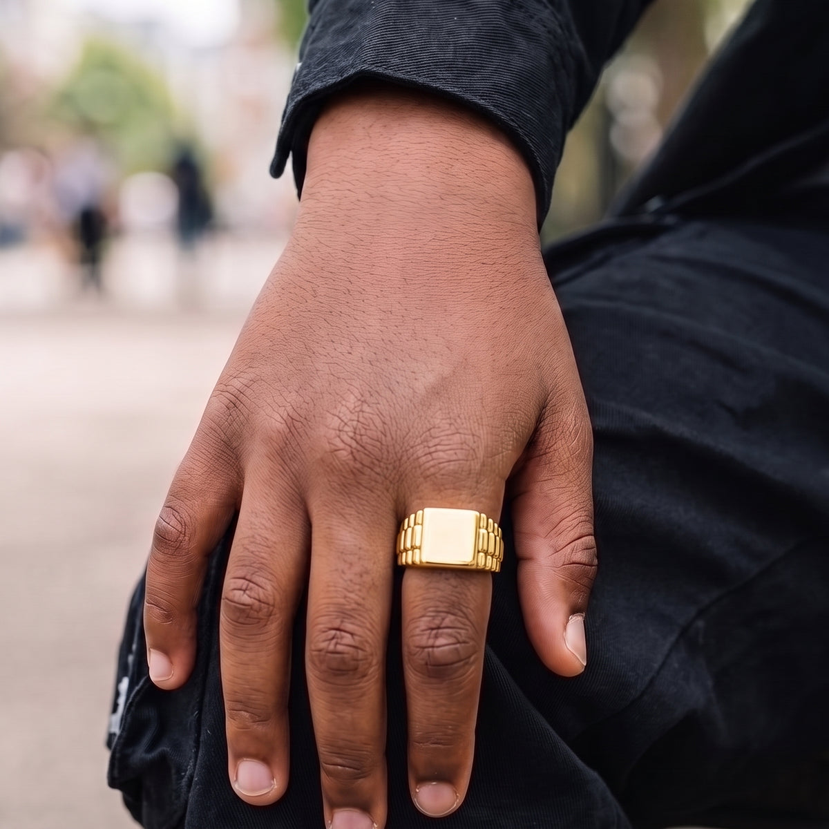 Gold Watch Link Ring