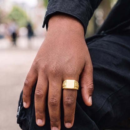 Gold Watch Link Ring