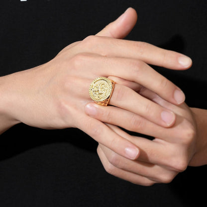 Premium Gold St George Sovereign Ring – Adjustable Size Q, Timeless &amp; Durable