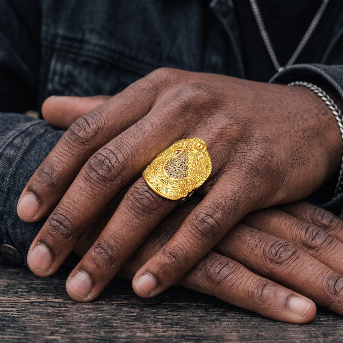 Gold XXXL Heavy Saddle Ring