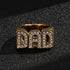 Gold-filled dad ring, size 10, with stones