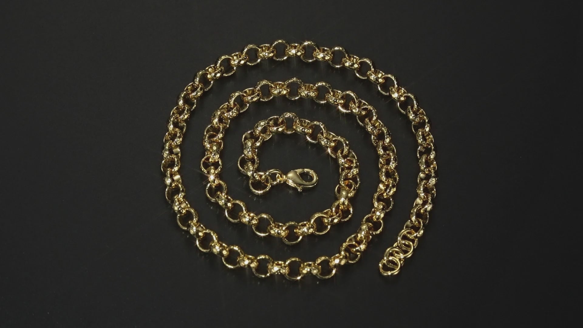 8mm Gold Diamond-Cut Belcher Chain, Available in Multiple Lengths