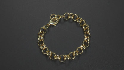 Classic gold Belcher bracelet, 10mm wide, 8 inches, 30 grams, real gold feel.