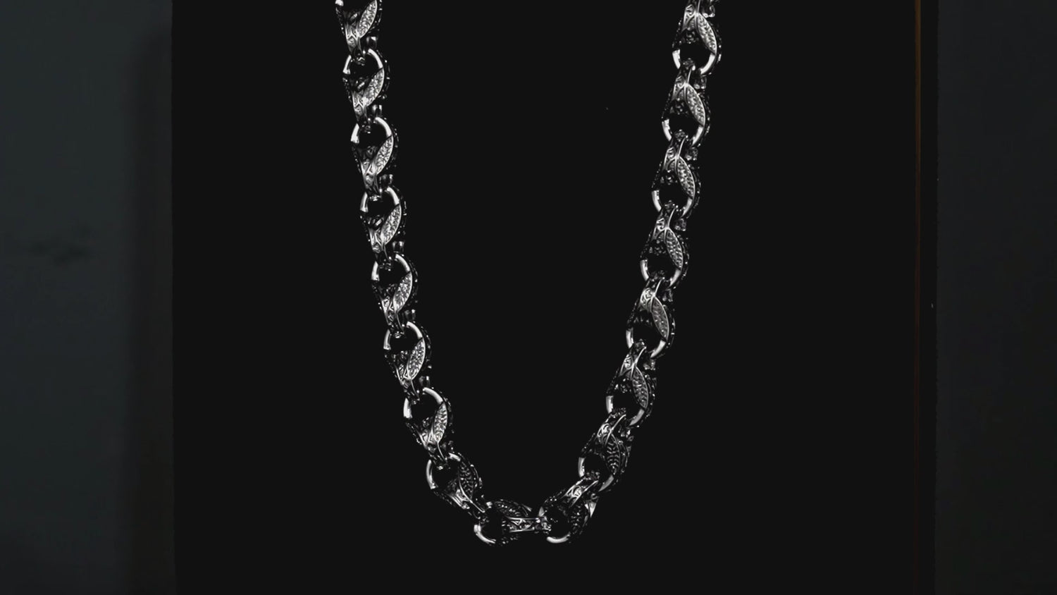 Silver Tulip Chain, 12mm Width, 27 Inch Necklace